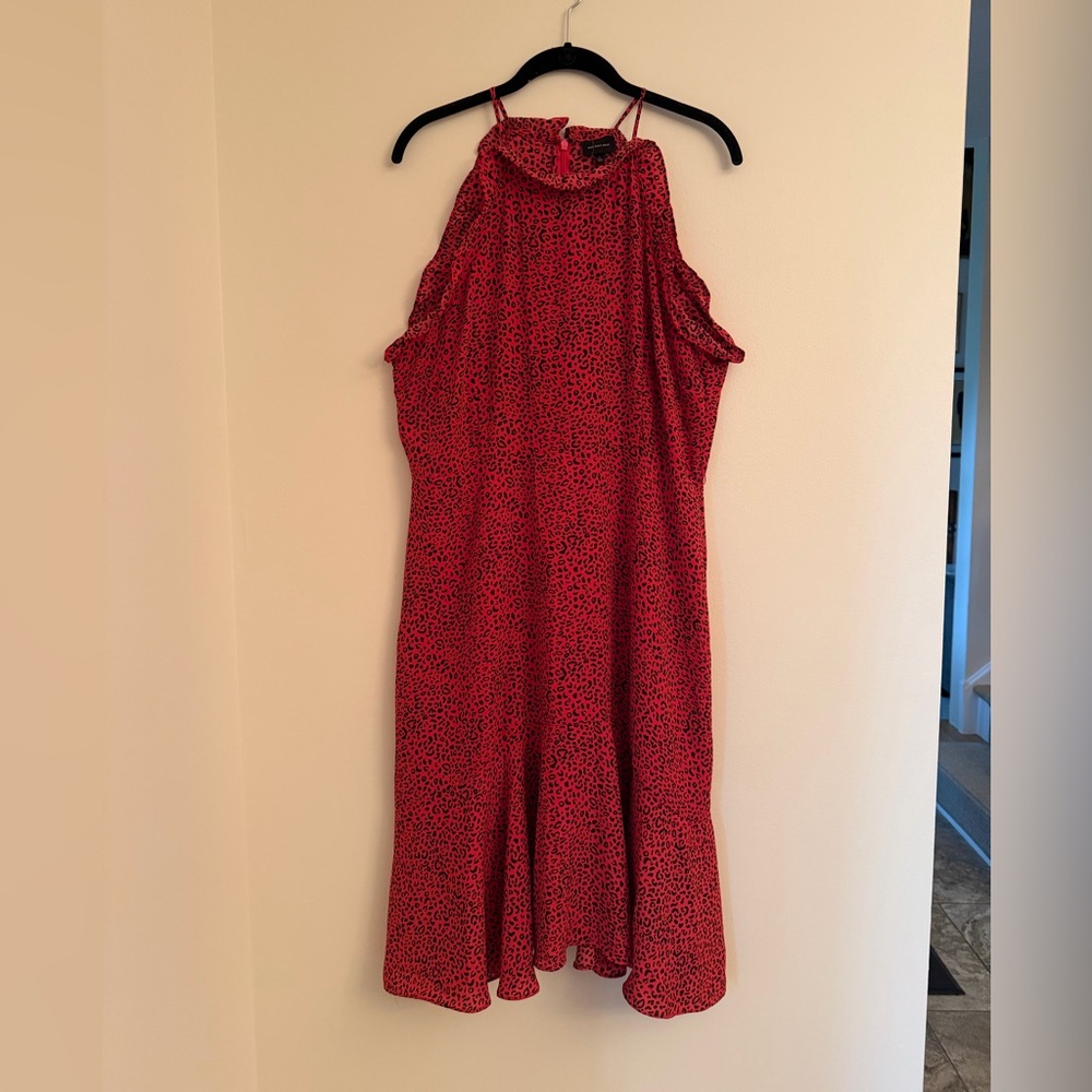 Who What Wear red Leopard Print Dress